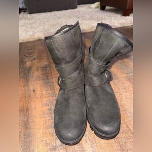 SOREL Black Buckle Ankle Boots